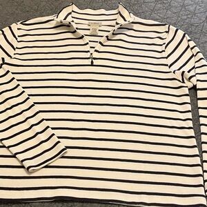 L.L. Bean Black and White Striped Top